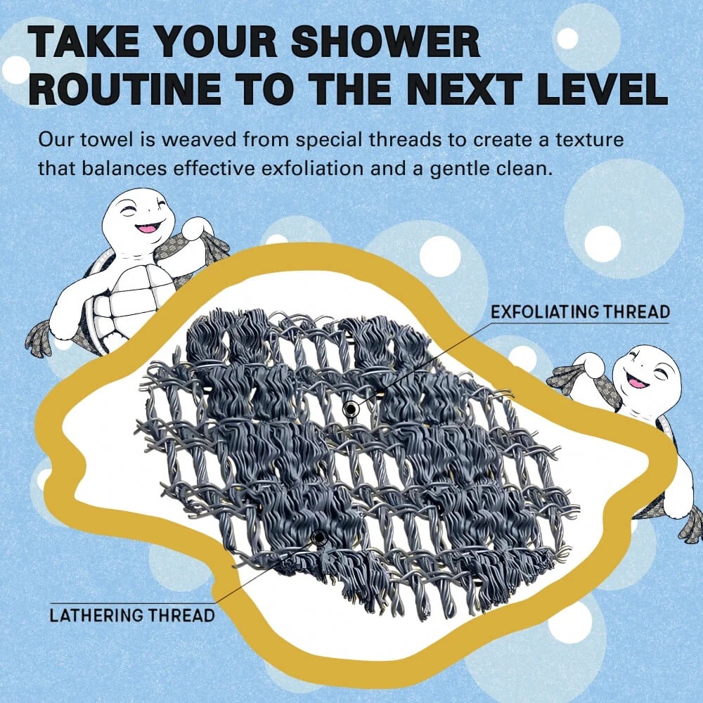 🔥Sale Off 50%🎁🧼Exfoliating shower towel with antibacterial effect thumbnail 6