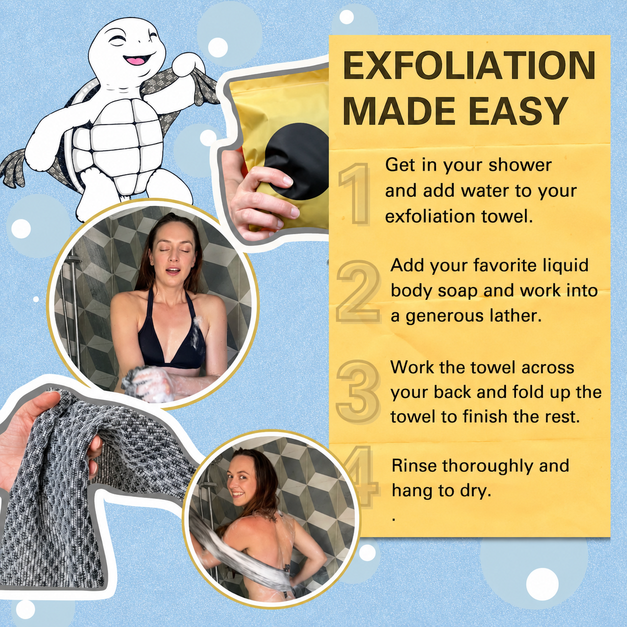 🔥Sale Off 50%🎁🧼Exfoliating shower towel with antibacterial effect thumbnail 5