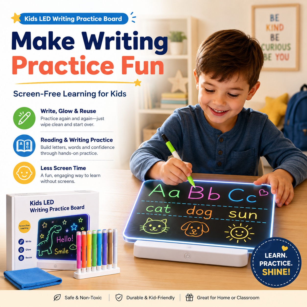🔥 Back-To-School Sale — 50% OFF 🎒Screen-Free Kids Writing Practice Board - Less Screen Time. More Learning.📕 - Image 1