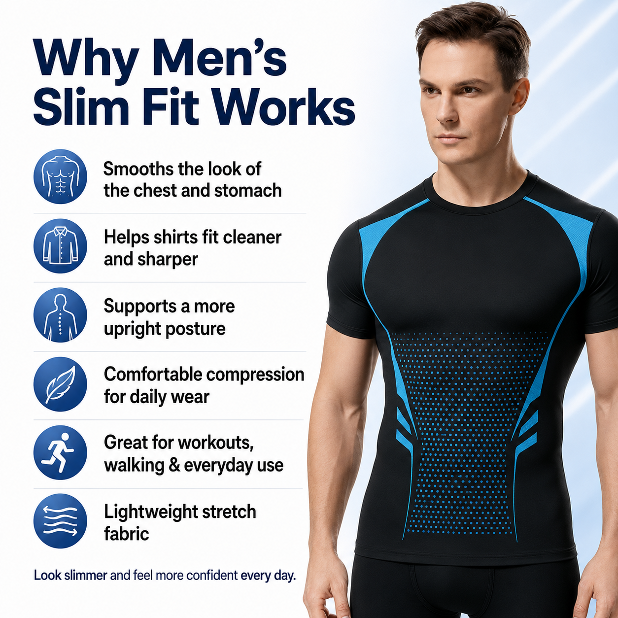 🔥Buy 2 get 1 Free 🚨 Men’s Weight Loss Support Compression T-Shirt 👕 thumbnail 7