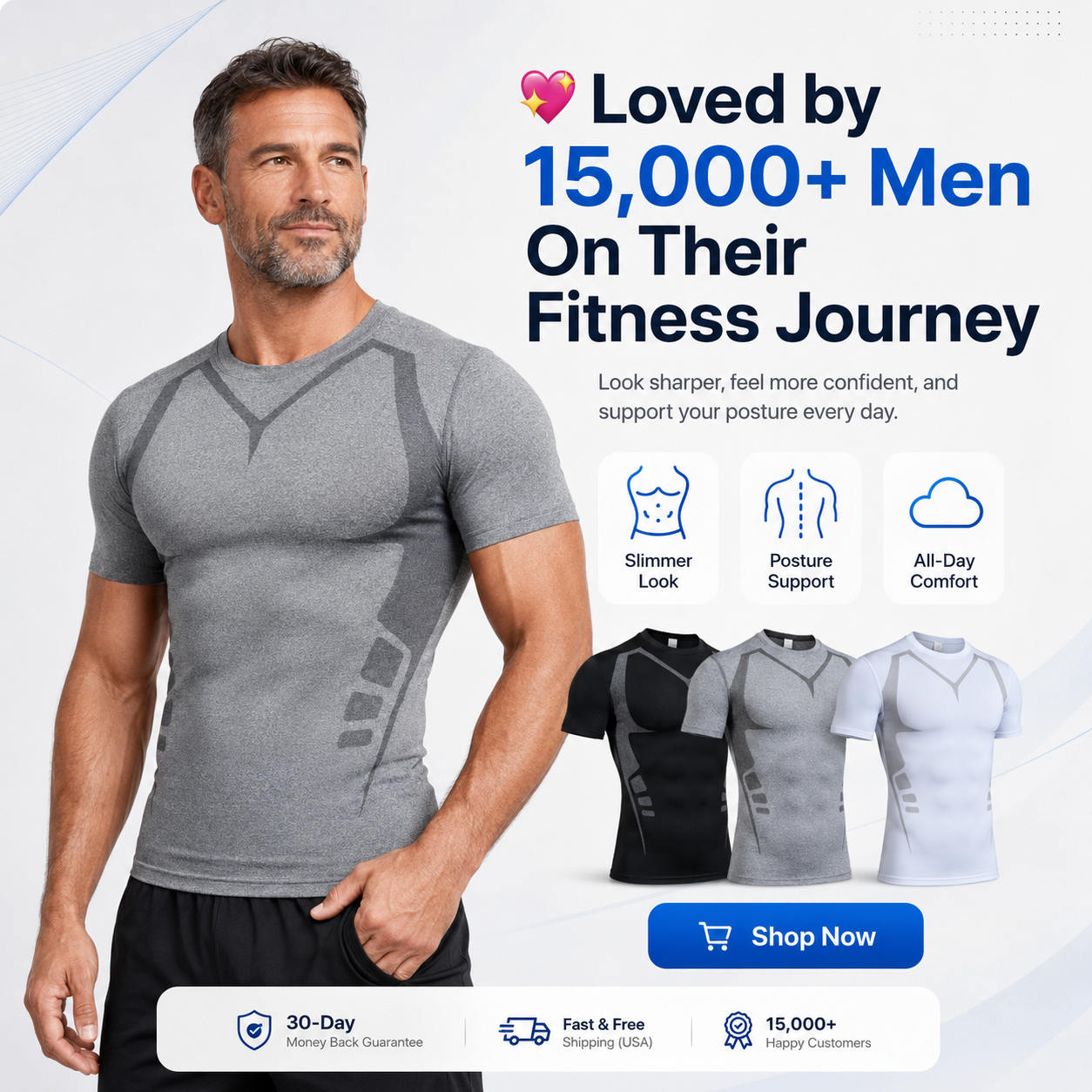 🔥Buy 2 get 1 Free 🚨 Men’s Weight Loss Support Compression T-Shirt 👕 thumbnail 8