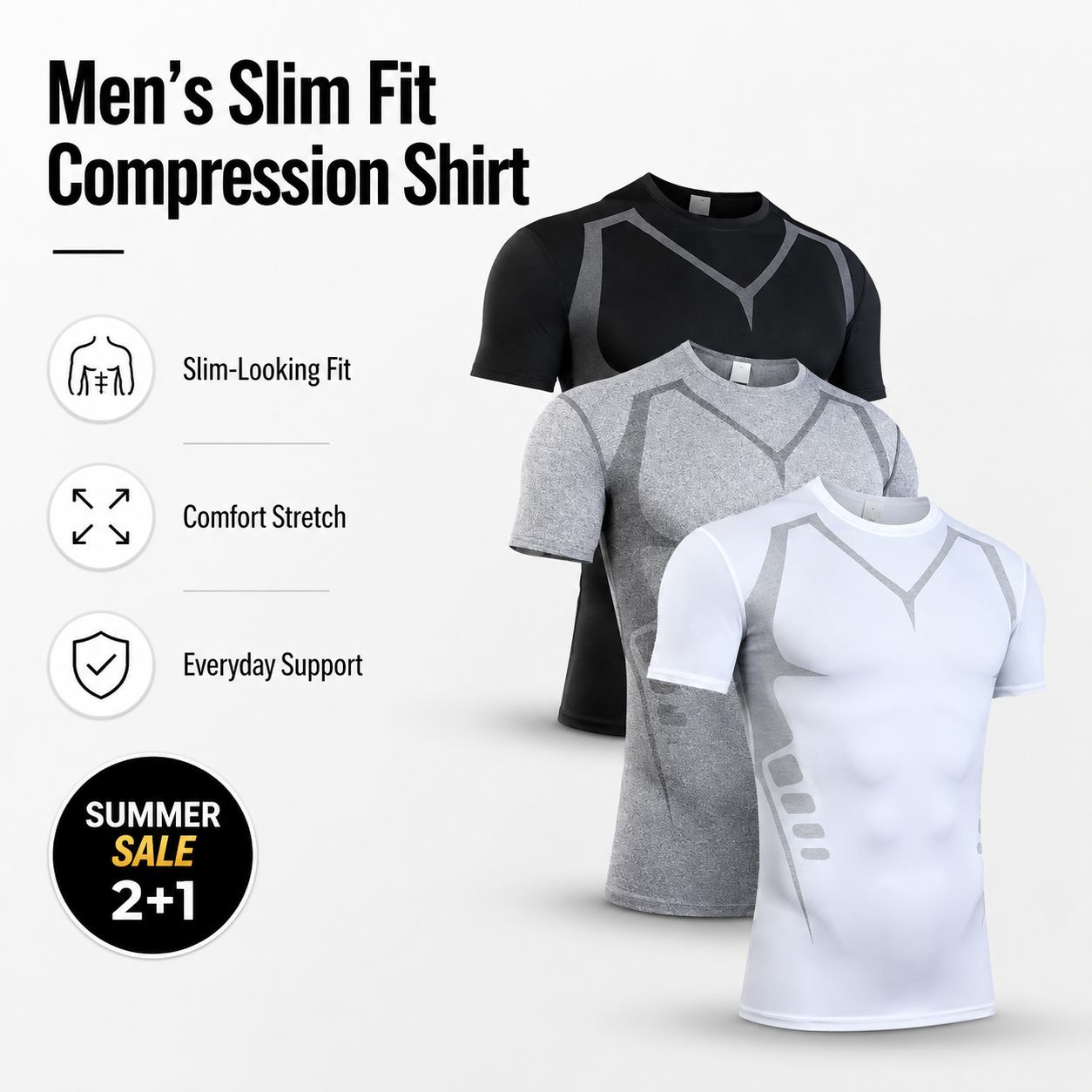 🔥Buy 2 get 1 Free 🚨 Men’s Weight Loss Support Compression T-Shirt 👕 - Image 1