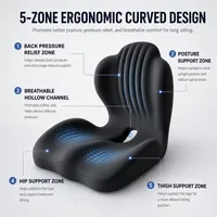 🪑 Ergonomic Memory Foam Seat Cushion — Comfort & Back Support for Office, Car & Daily Sitting thumbnail 3