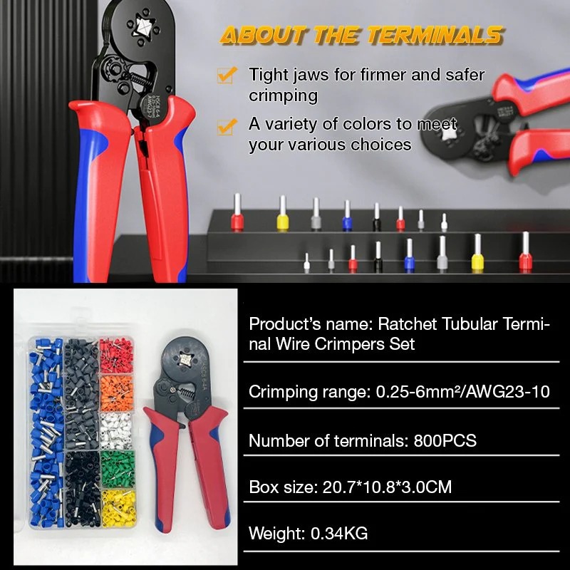 💥LAST DAY 50% OFF✨ Ratchet Tubular Terminal Wire Crimpers Set thumbnail 3
