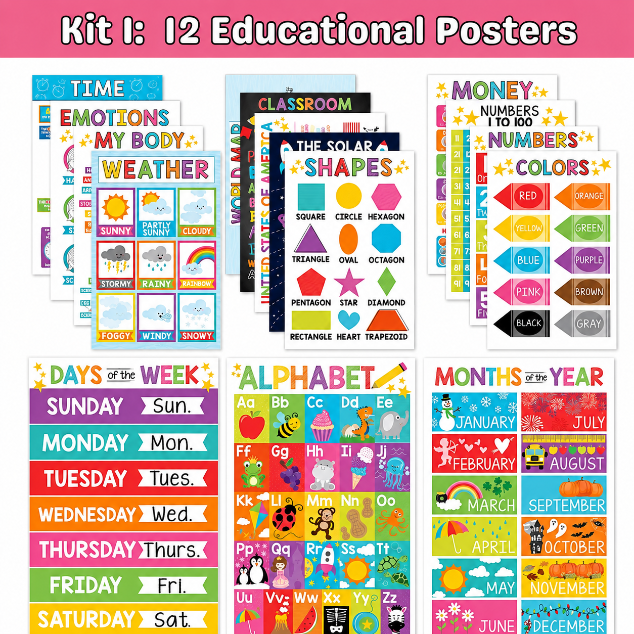 💥LIMITED TIME SALE 62% OFF💥 Educational Posters Kit📚 thumbnail 4