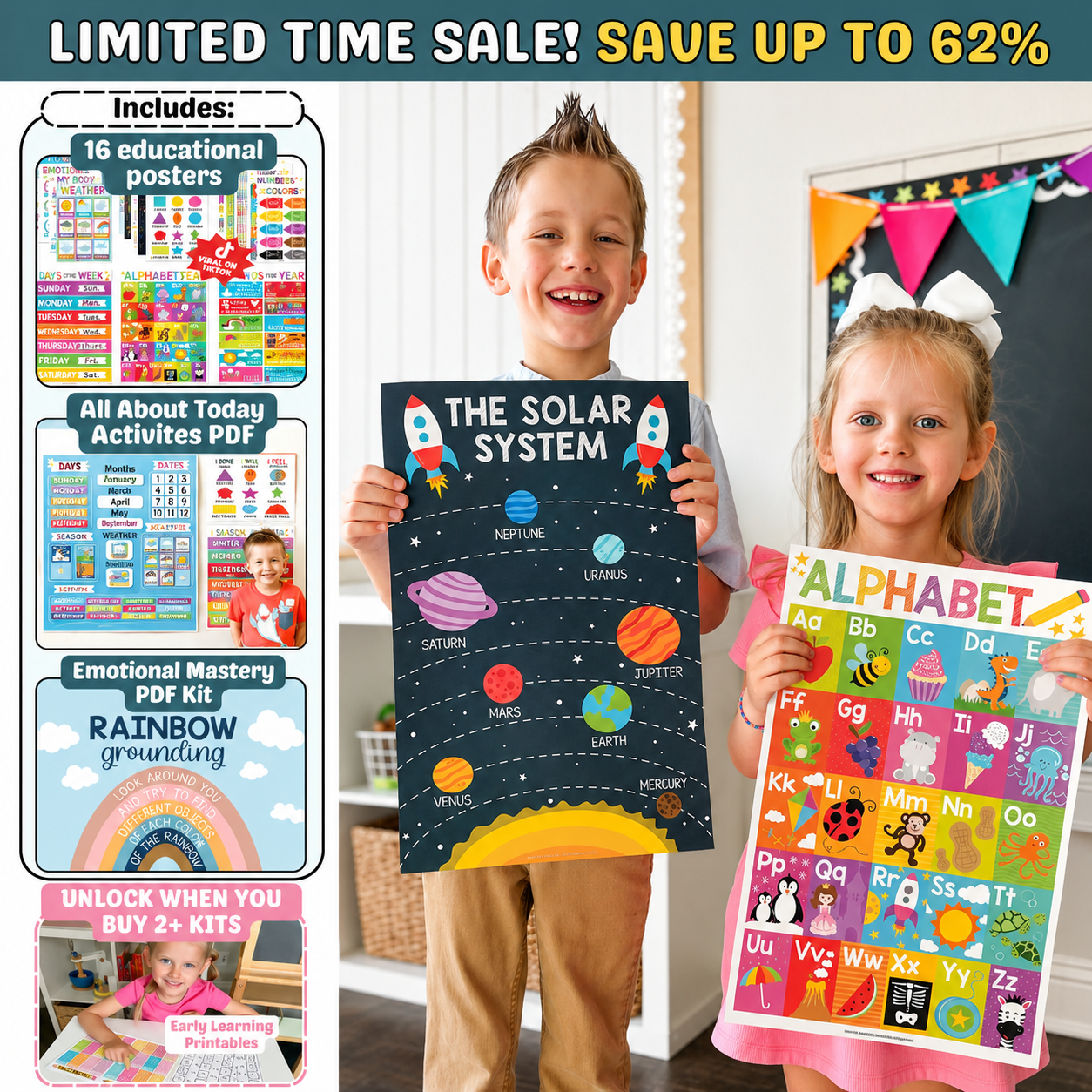 💥LIMITED TIME SALE 62% OFF💥 Educational Posters Kit📚 thumbnail 2