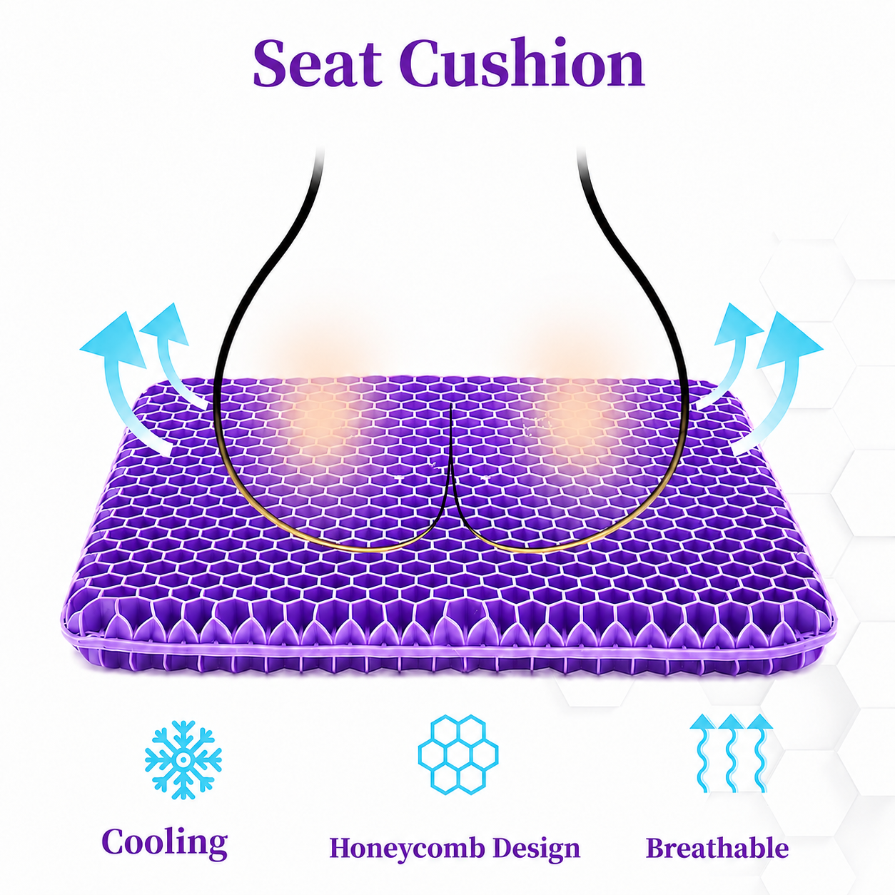 ✨ Ergonomic Silicone Seat Cushion – Relief You Can Feel thumbnail 4