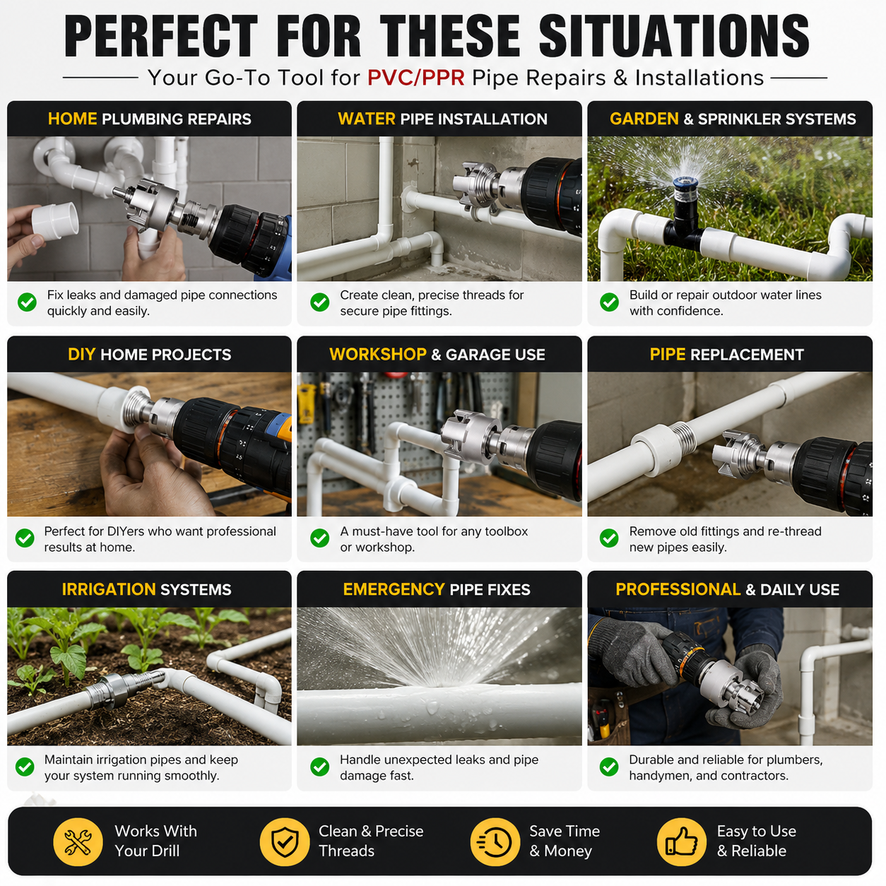 🔥Buy 2 get 1 Free 🛠️ PVC/PPR Pipe Threading Drill Kit 🛠️ thumbnail 3
