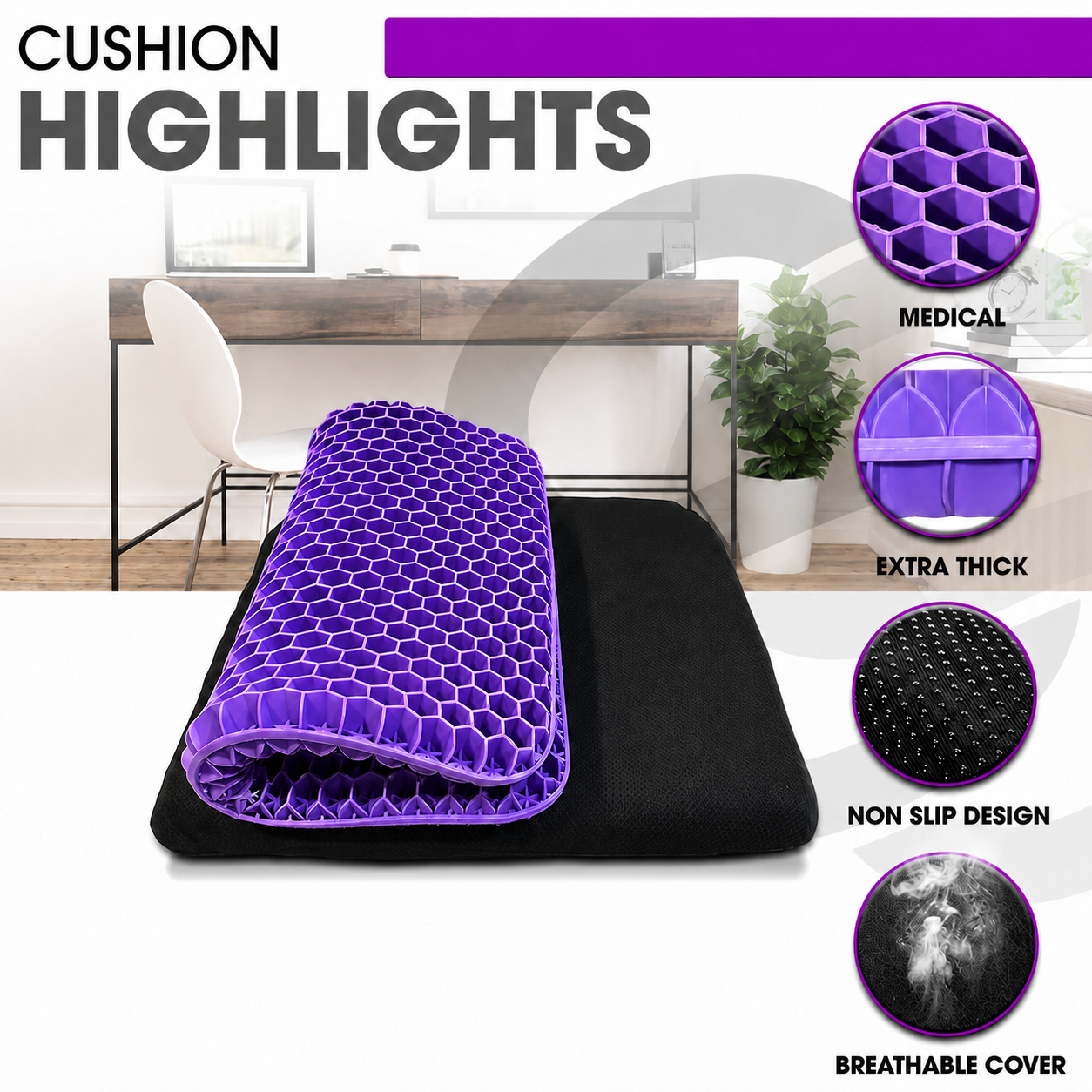 ✨ Ergonomic Silicone Seat Cushion – Relief You Can Feel thumbnail 3