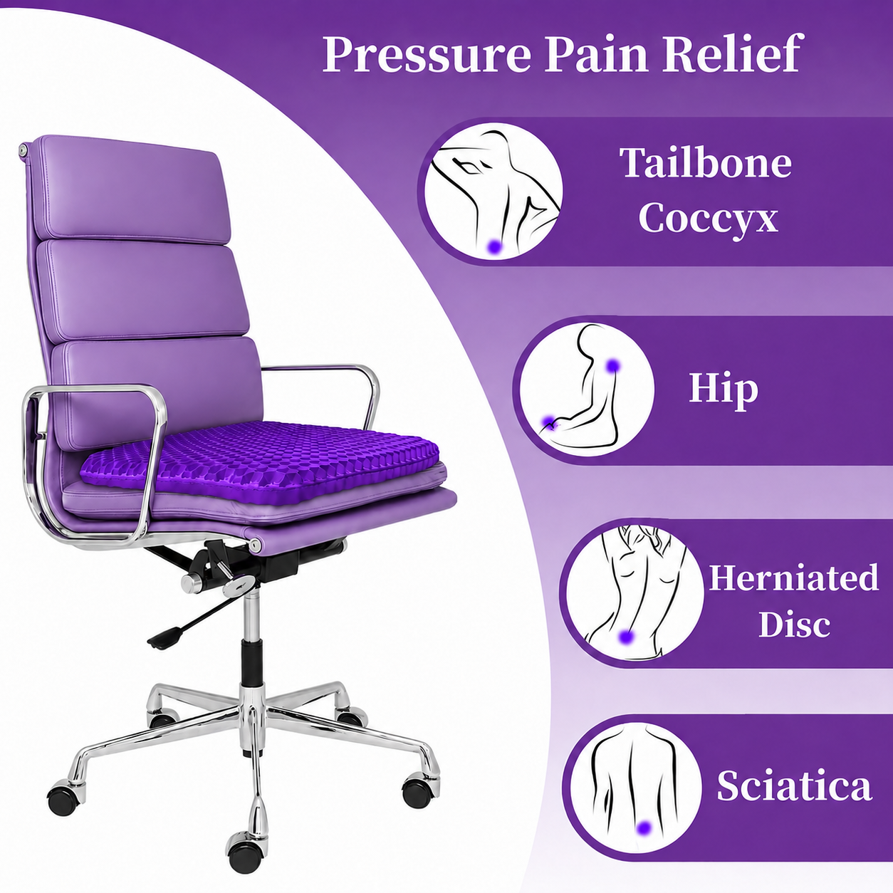 ✨ Ergonomic Silicone Seat Cushion – Relief You Can Feel thumbnail 2