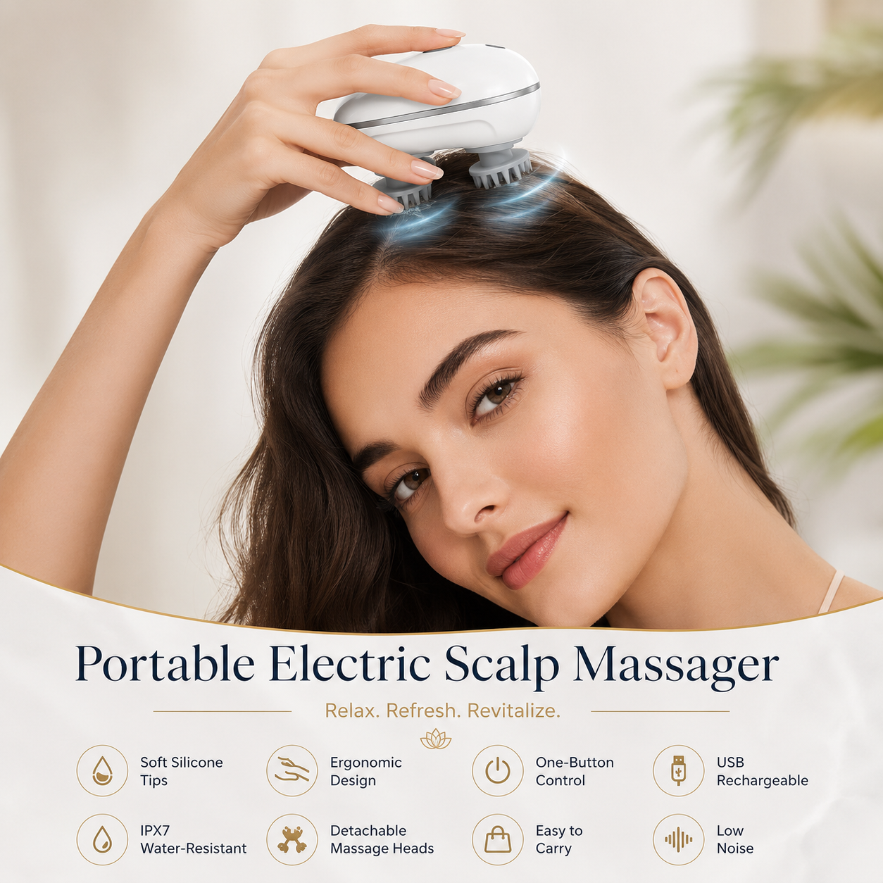 💆 Rechargeable Electric Scalp Massager — Deep Kneading Relaxation for Men, Women & Pets thumbnail 5