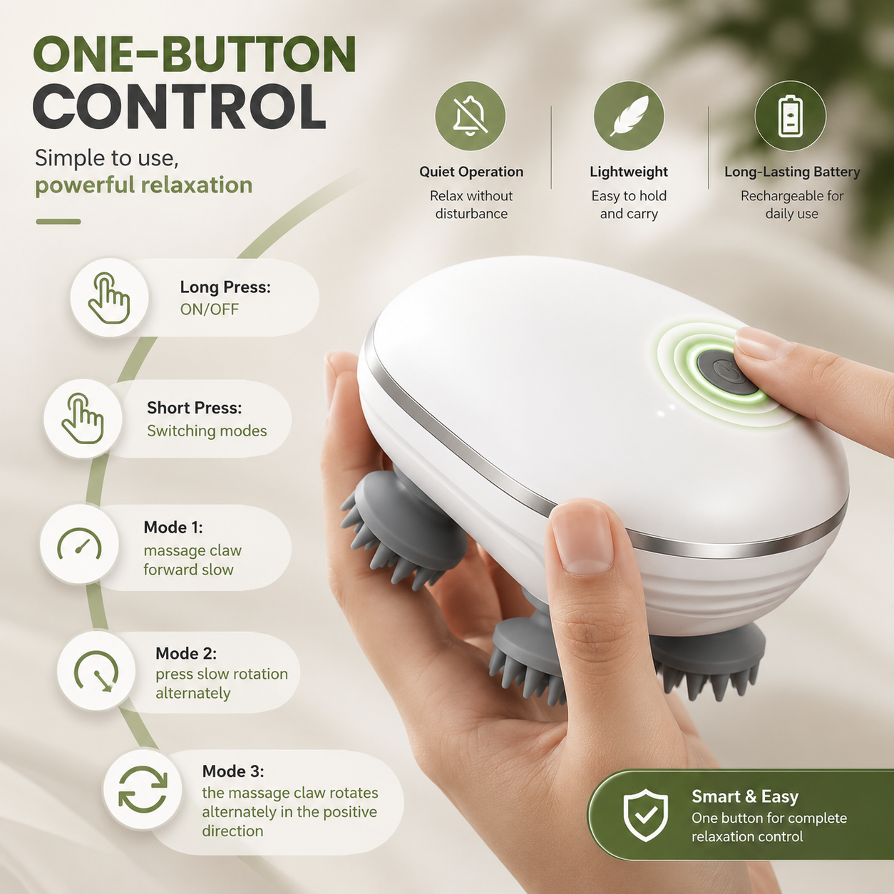 💆 Rechargeable Electric Scalp Massager — Deep Kneading Relaxation for Men, Women & Pets thumbnail 6