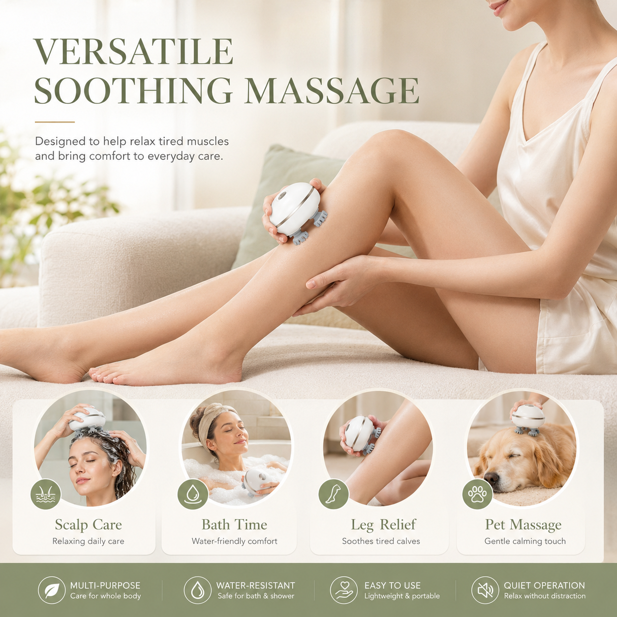 💆 Rechargeable Electric Scalp Massager — Deep Kneading Relaxation for Men, Women & Pets - Image 1