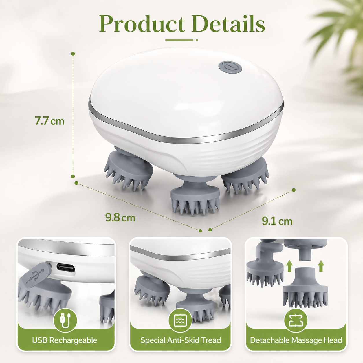 💆 Rechargeable Electric Scalp Massager — Deep Kneading Relaxation for Men, Women & Pets thumbnail 8