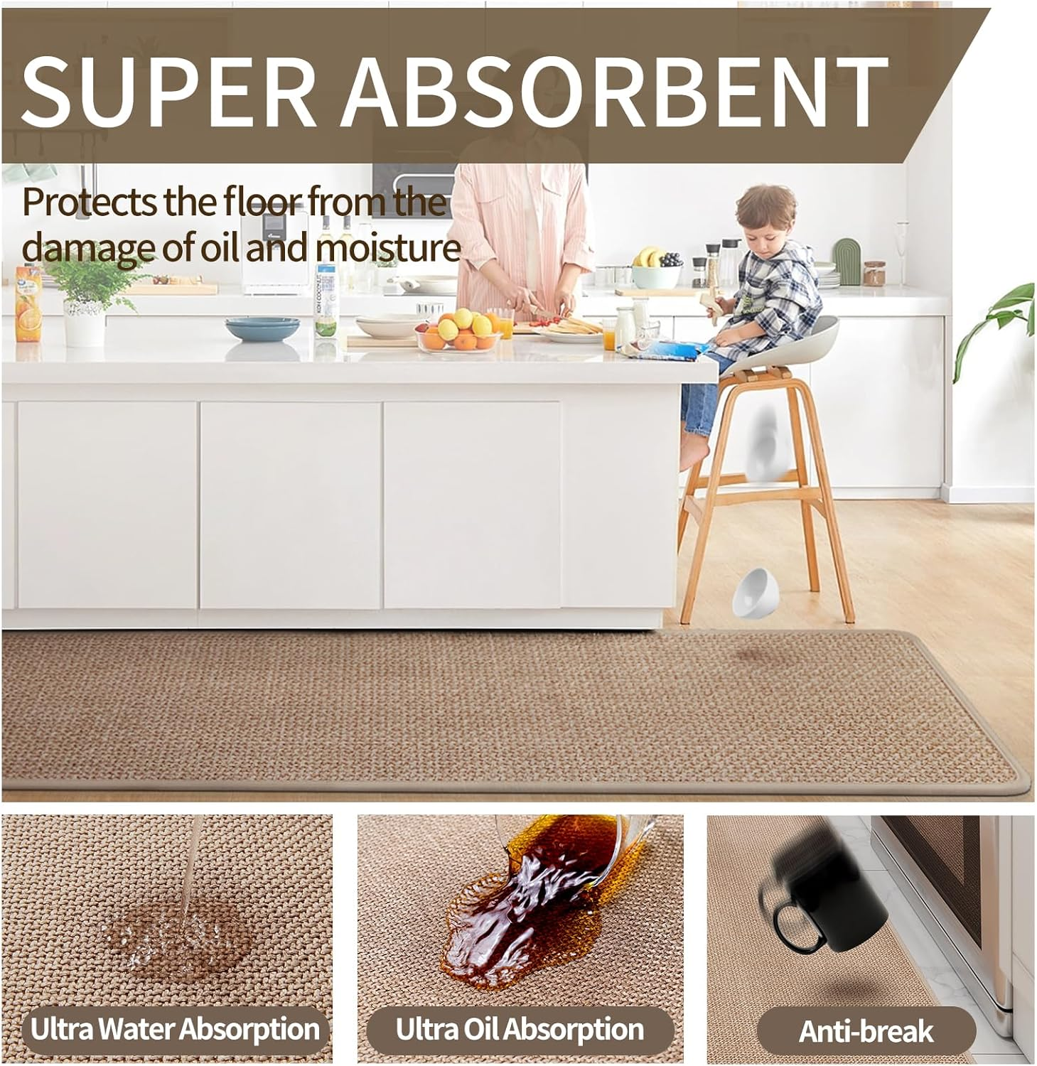 🔥 Summer Sale — Save Up To 55% 🔥 Super Convenient Kitchen Rugs & Mats - Keep Your Kitchen Floor Cleaner, Drier & Safer thumbnail 6