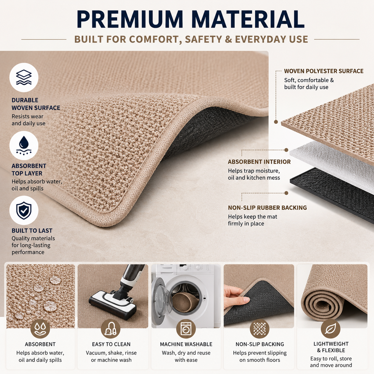 🔥 Summer Sale — Save Up To 55% 🔥 Super Convenient Kitchen Rugs & Mats - Keep Your Kitchen Floor Cleaner, Drier & Safer thumbnail 8