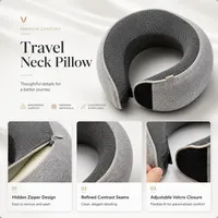 ✈️ Memory Foam Travel Neck Pillow — Soft U-Shaped Support for Flights, Car Rides & Office Naps thumbnail 6