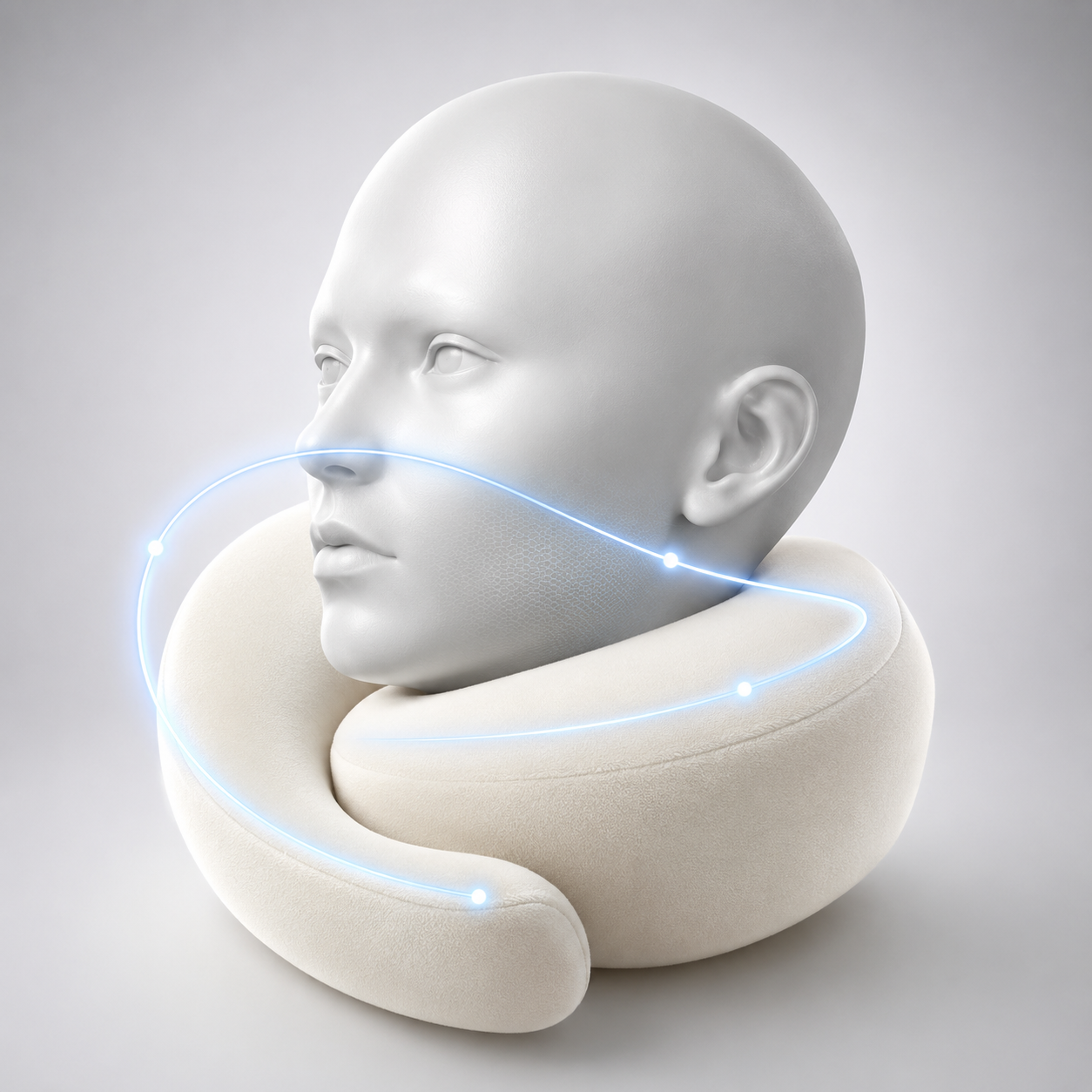 ✈️ Memory Foam Travel Neck Pillow — Soft U-Shaped Support for Flights, Car Rides & Office Naps thumbnail 4