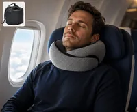 ✈️ Memory Foam Travel Neck Pillow — Soft U-Shaped Support for Flights, Car Rides & Office Naps thumbnail 3