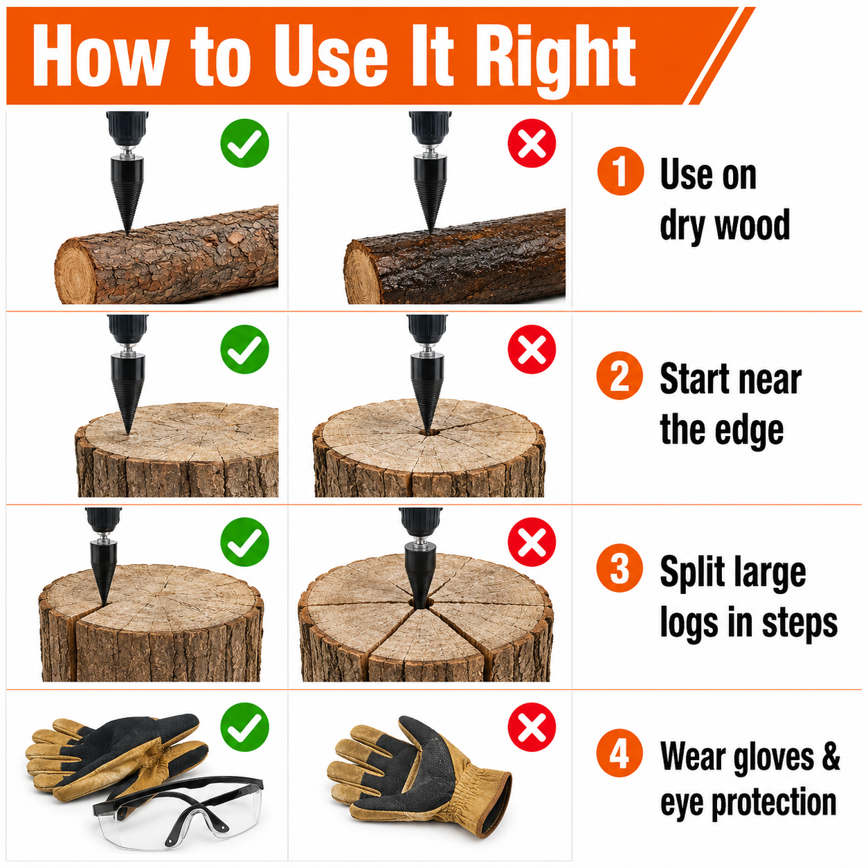 💥 Save 69% Today – Heavy-Duty Wood Splitting Drill Bit Kit thumbnail 8