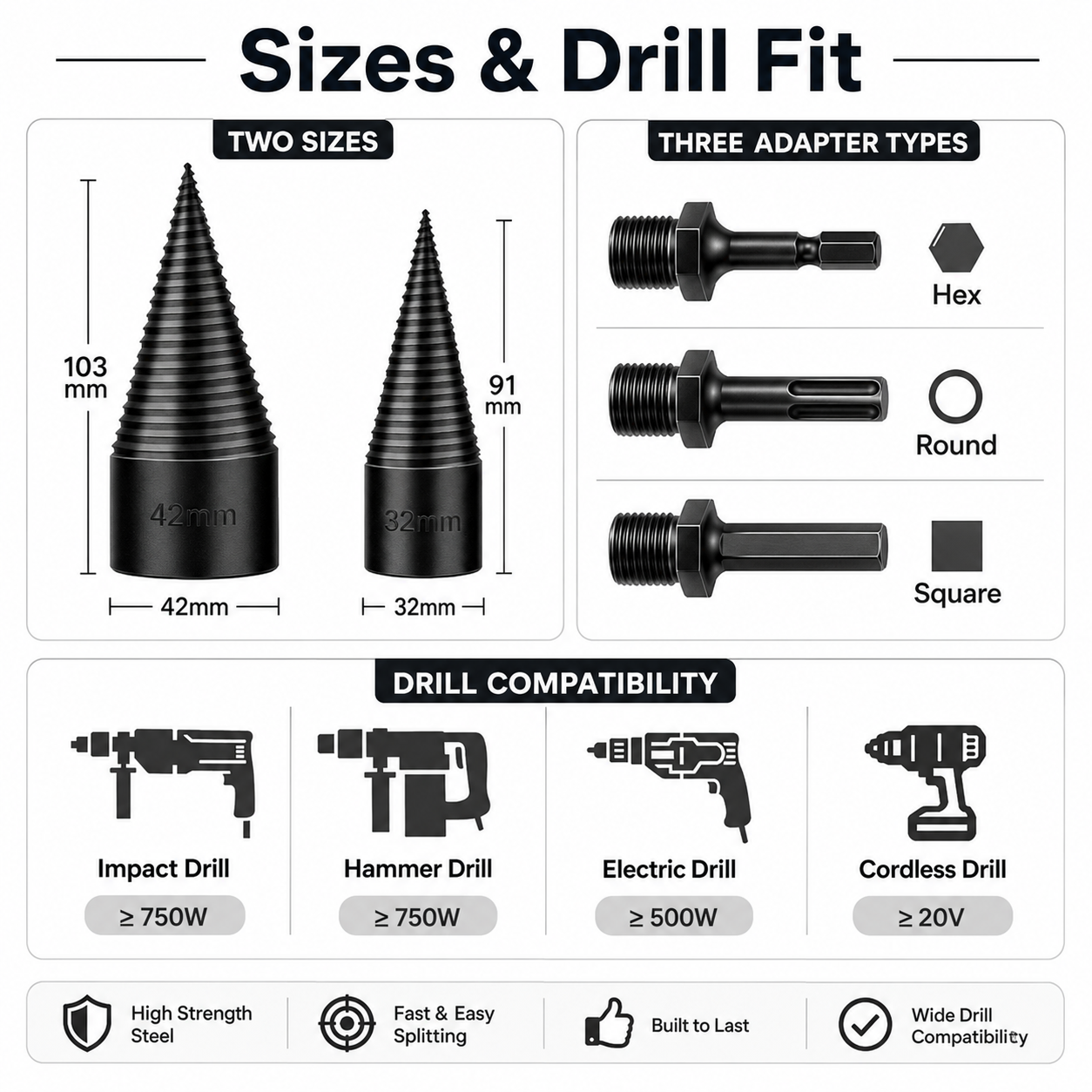 💥 Save 69% Today – Heavy-Duty Wood Splitting Drill Bit Kit thumbnail 2