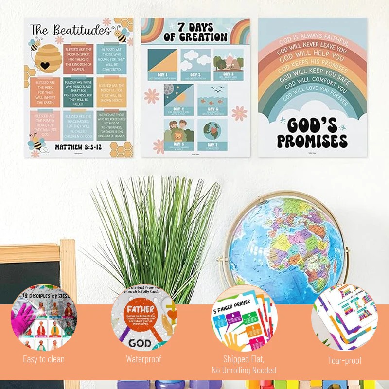 💥LAST DAY SALE 60%OFF💥📚Hadley Designs 9-Pack Christian Posters for Kids (11x14") thumbnail 2