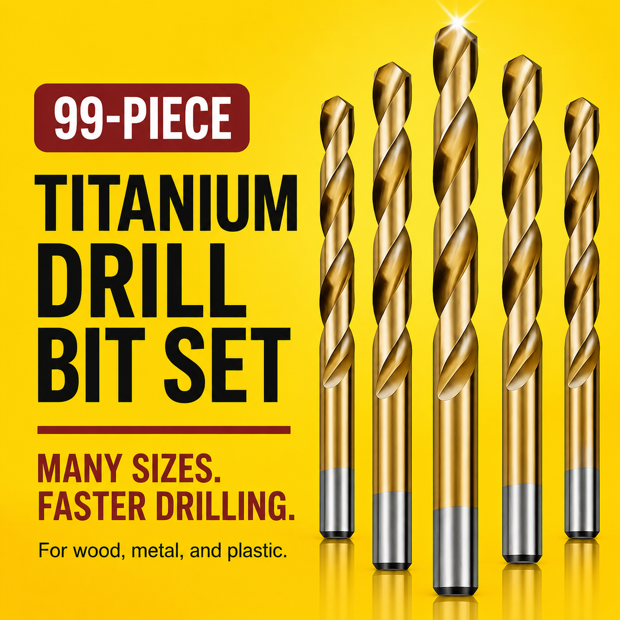 🛠️ 99-Piece Titanium Drill Bit Set – Drill Faster, Cleaner & Easier | 💥 50% OFF thumbnail 12