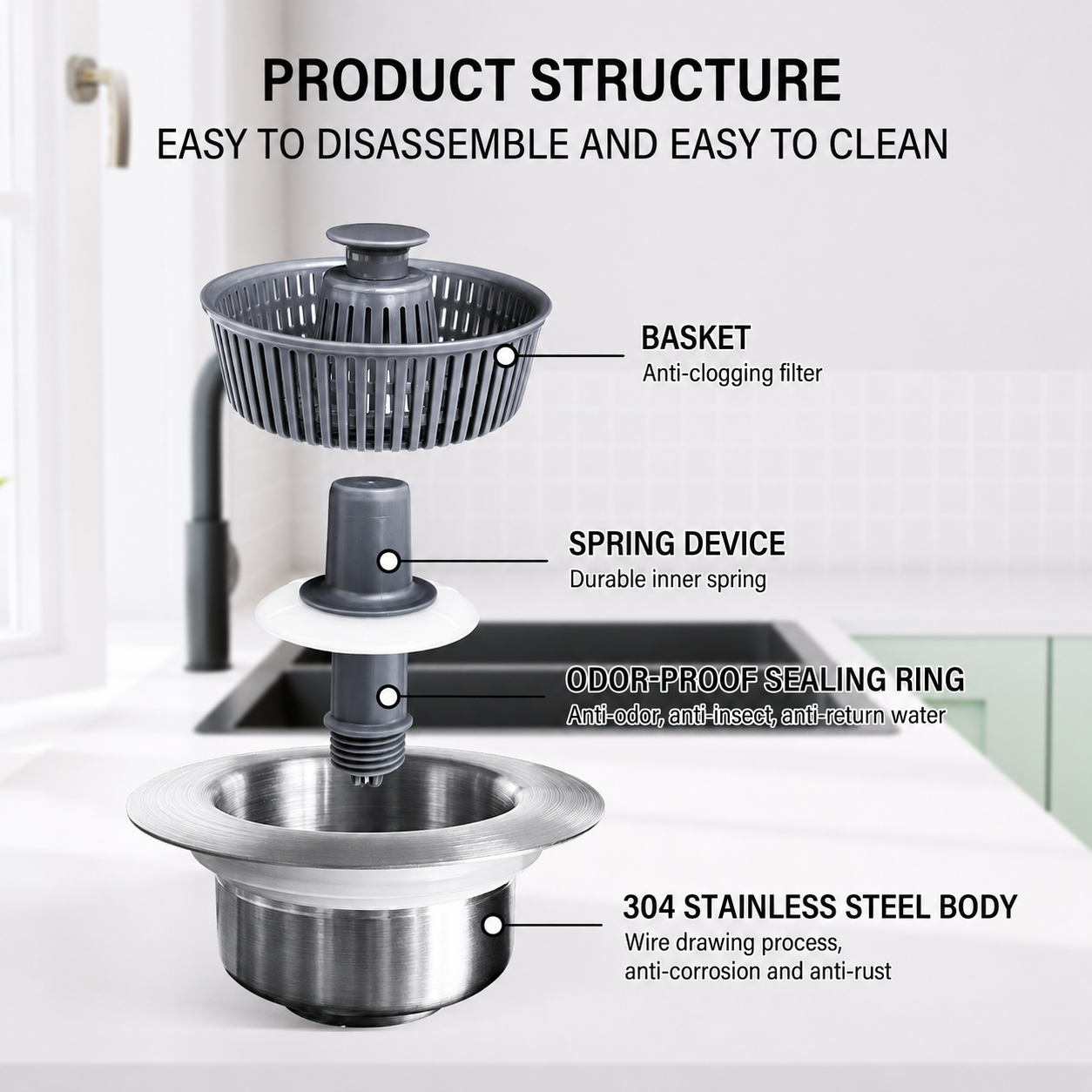 Sale off 50% To Day 🔥- New Upgraded Sink Drain Strainer🔥🔥 - Image 1