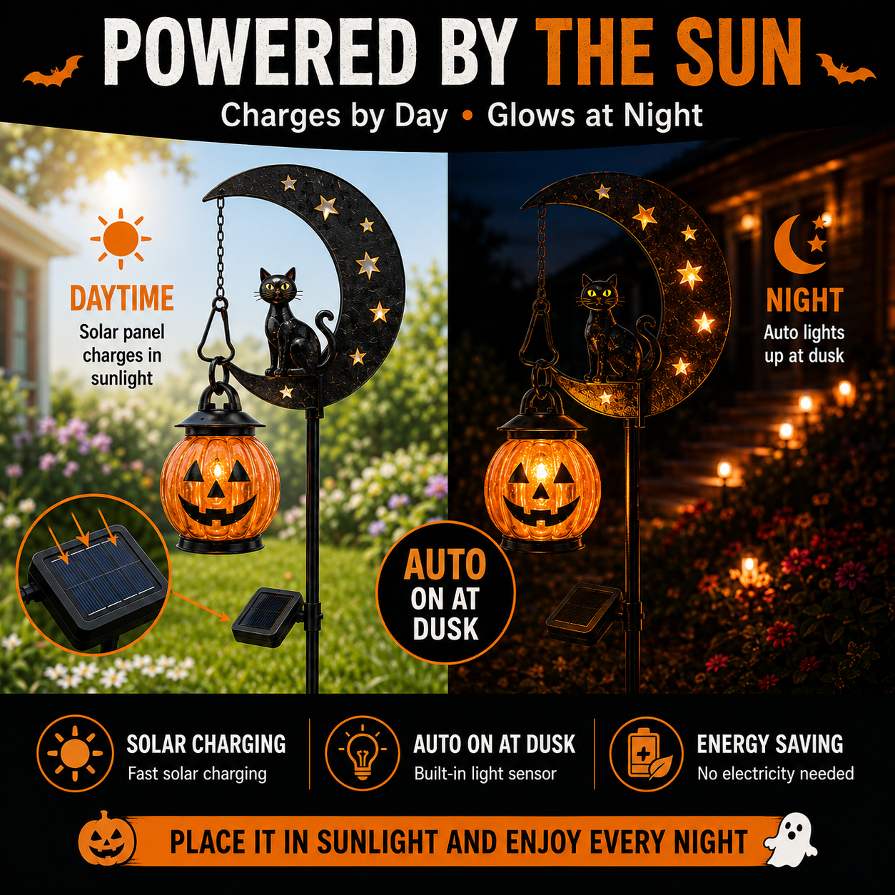 🎃 Solar Halloween Garden Stake Light – Auto Night Glow | 49% OFF thumbnail 3