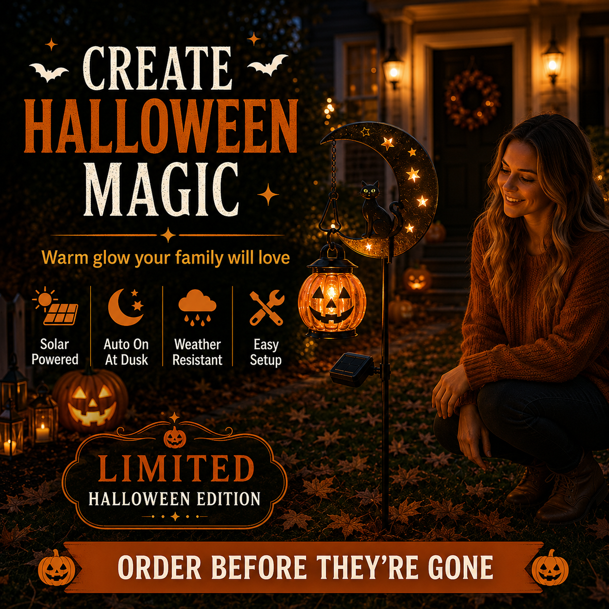 🎃 Solar Halloween Garden Stake Light – Auto Night Glow | 49% OFF - Image 1