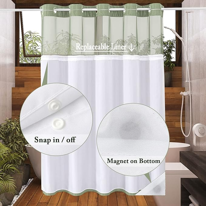 👉 Claim Your 50% Off Now🔥Upgrade Your Bathroom To A Hotel-Style Shower In Minutes🚿No-Hook Hotel Shower Curtain Set thumbnail 7