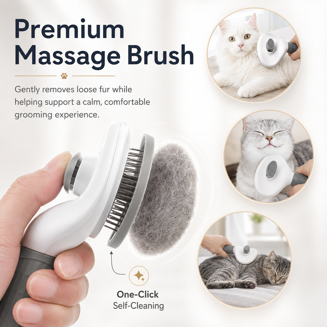 🐾 Self-Cleaning Pet Grooming Brush — Gentle Hair Removal & Dematting Comb for Dogs and Cats thumbnail 10