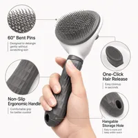 🐾 Self-Cleaning Pet Grooming Brush — Gentle Hair Removal & Dematting Comb for Dogs and Cats thumbnail 8