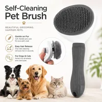 🐾 Self-Cleaning Pet Grooming Brush — Gentle Hair Removal & Dematting Comb for Dogs and Cats thumbnail 1