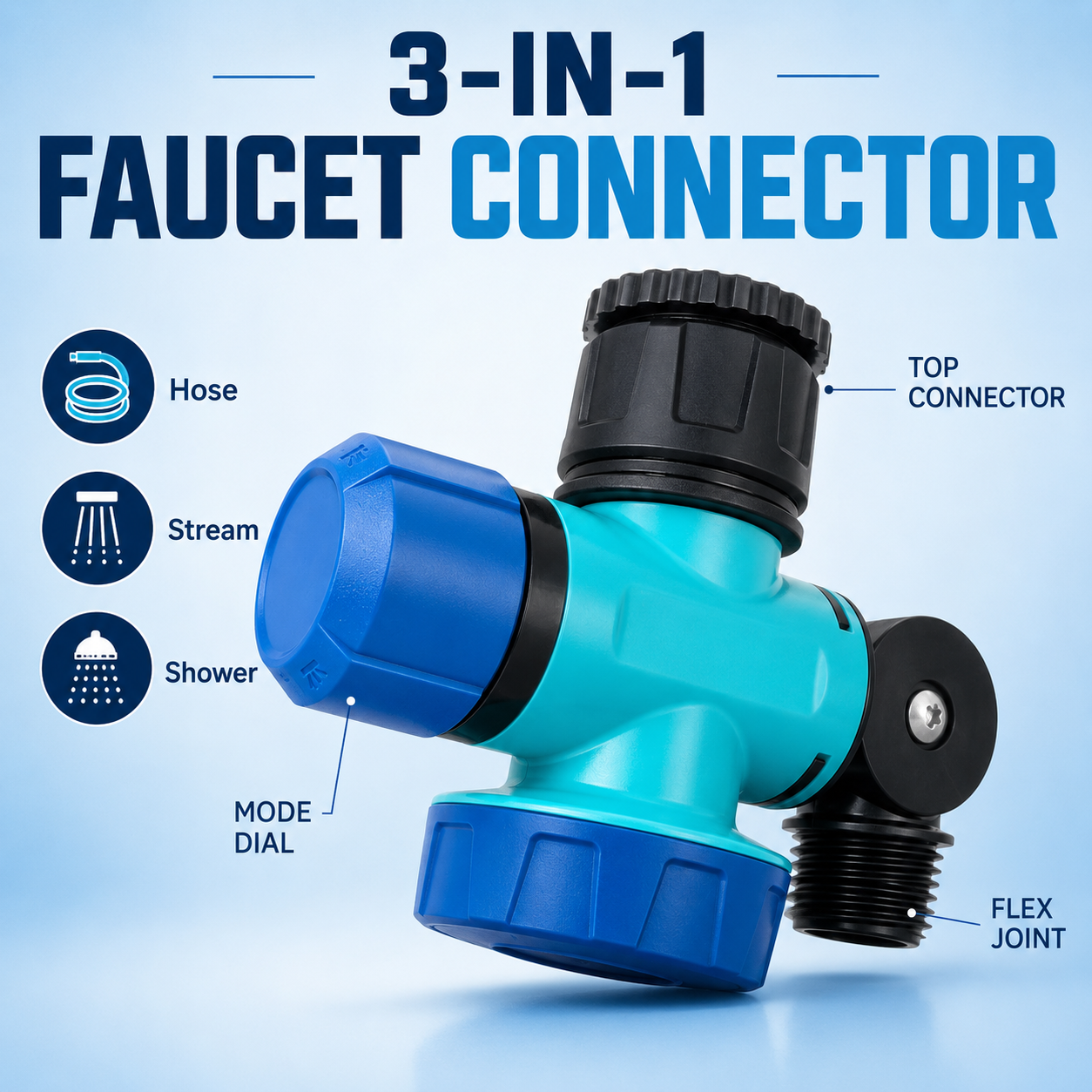 💧 3-Way 360° Outdoor Faucet Connector — 49% OFF 💥 thumbnail 10