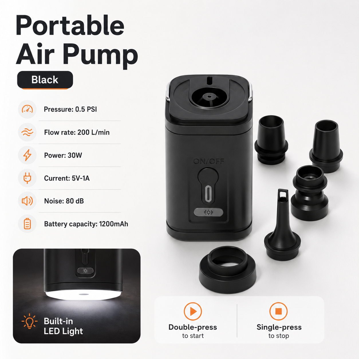 ⚡ Mini Portable Air Pump — USB Rechargeable Inflator & Deflator for Pool Floats, Air Beds & Storage Bags thumbnail 3