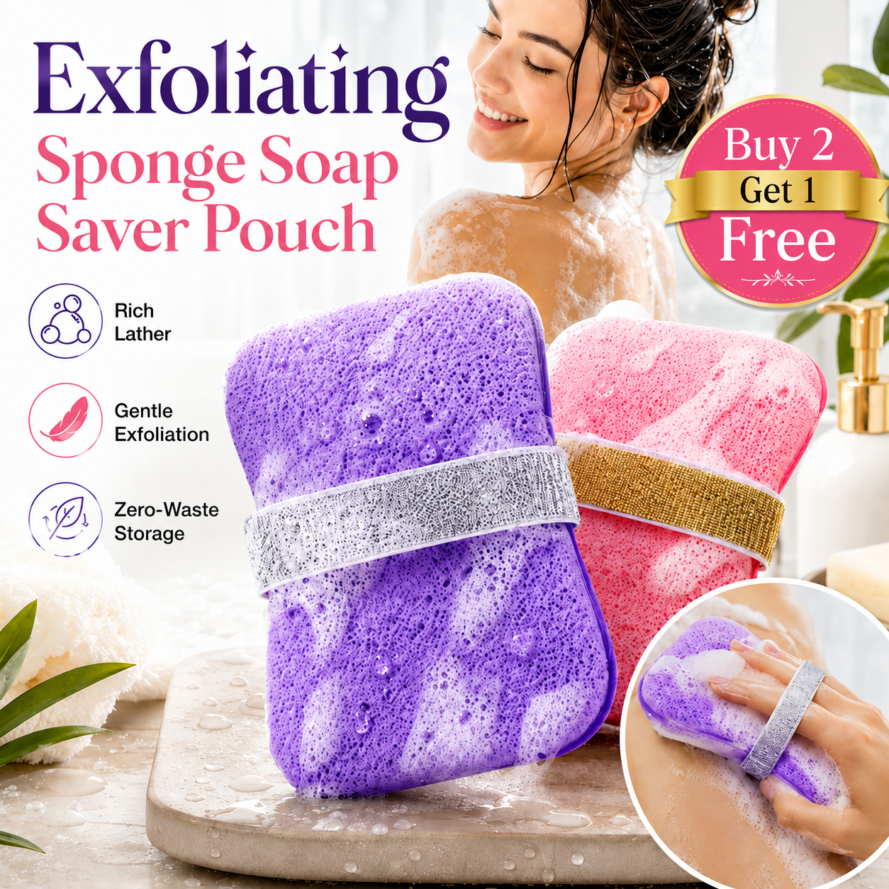✨ 2-in-1 Exfoliating Soap Saver Pouch – 49% OFF - Image 1