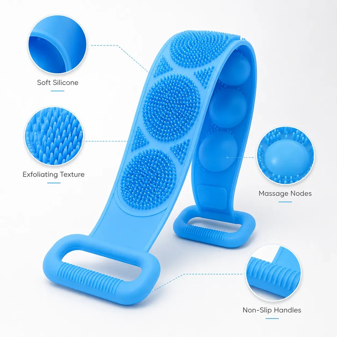 🛁Limited-Time 50% OFF 💦Silicone Bath Brush Double-Sided Exfoliating Back Scrubber thumbnail 6