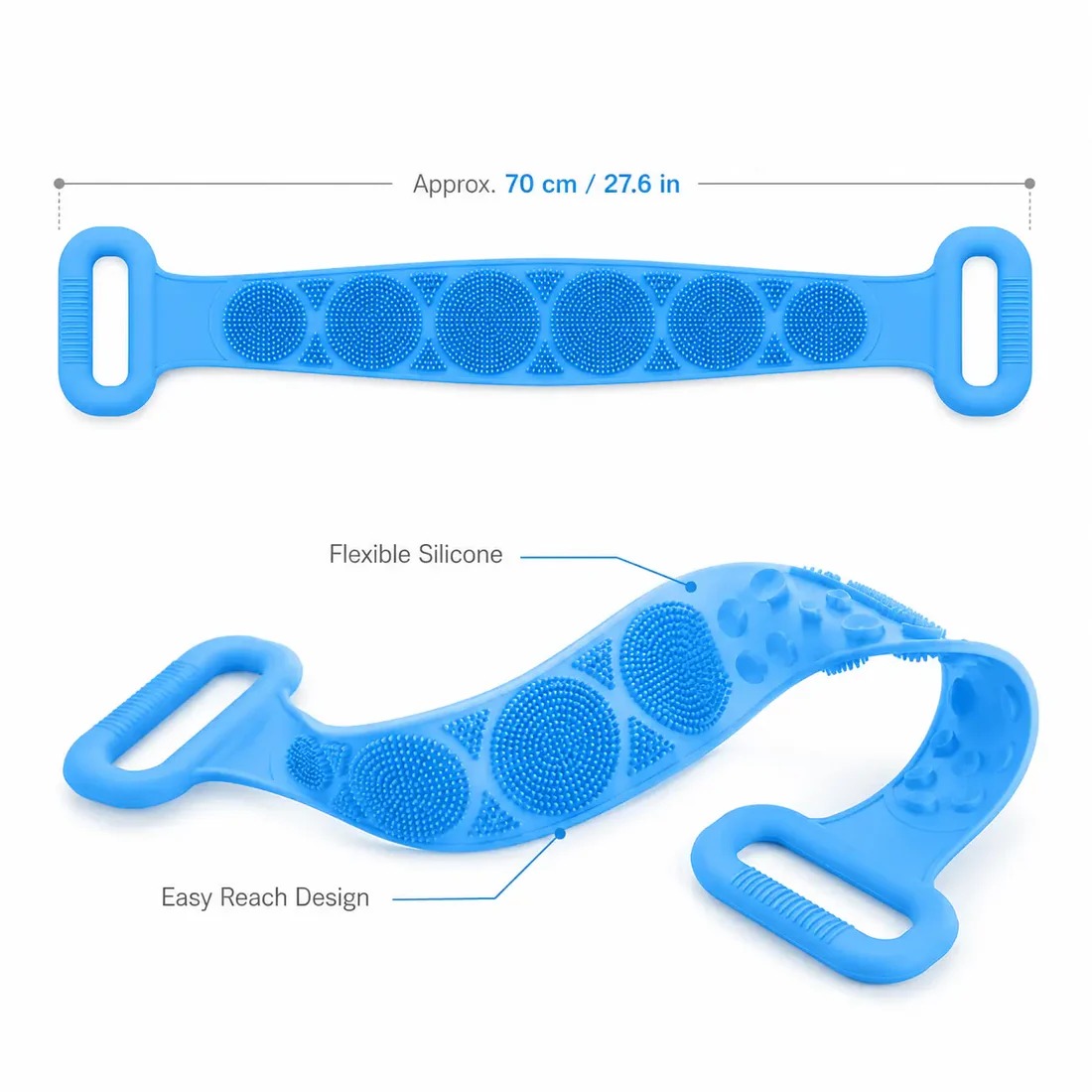 🛁Limited-Time 50% OFF 💦Silicone Bath Brush Double-Sided Exfoliating Back Scrubber thumbnail 5