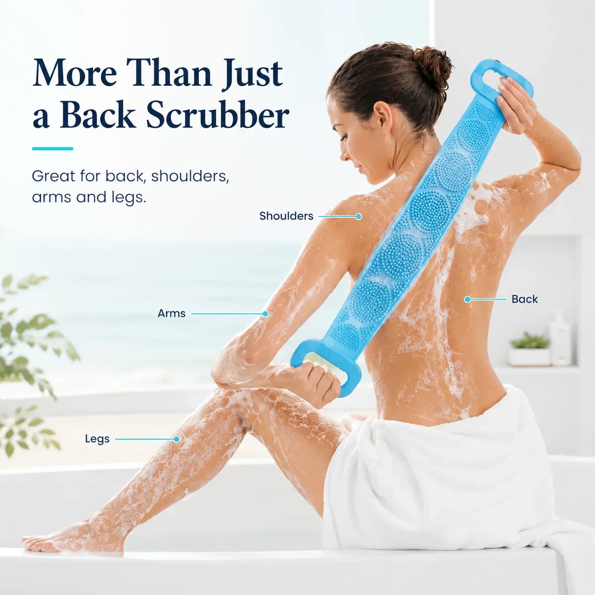🛁Limited-Time 50% OFF 💦Silicone Bath Brush Double-Sided Exfoliating Back Scrubber thumbnail 2