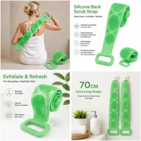 🛁Limited-Time 50% OFF 💦Silicone Bath Brush Double-Sided Exfoliating Back Scrubber thumbnail 1