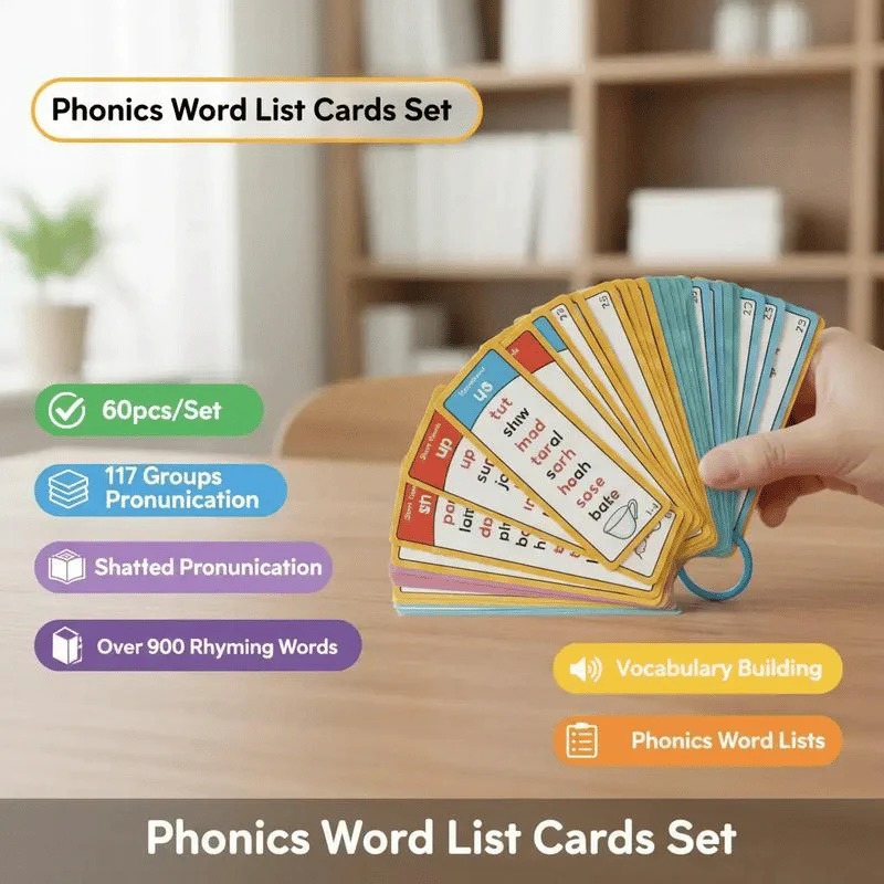 🎁🔥Phonics Word Cards 117 Sound Groups 900+ Rhyming Words Preschool English Discovery Joy thumbnail 2