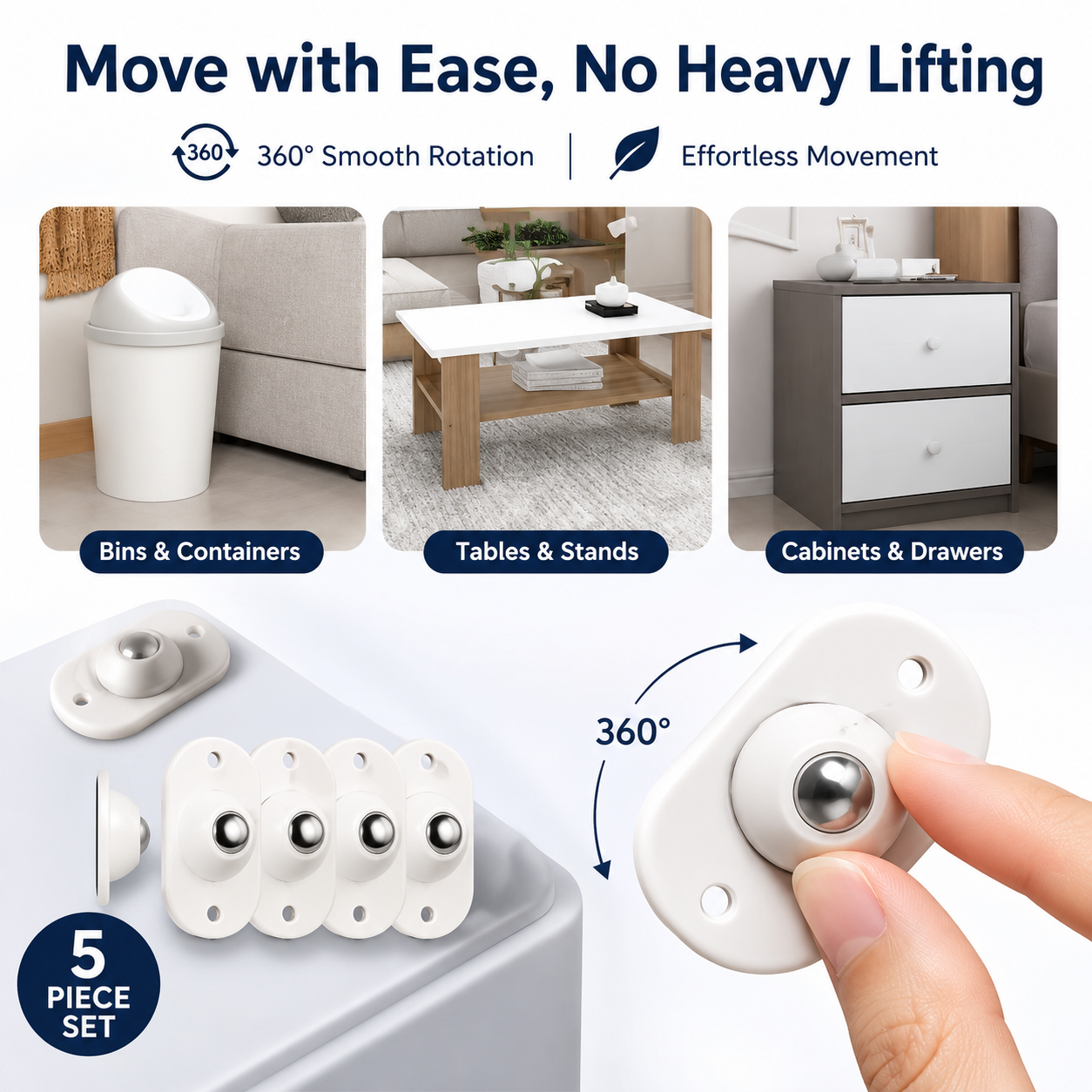 🔥 360° Stick-On Mini Wheels – Move Heavy Items With Less Effort | Up to 69% OFF💥 thumbnail 2