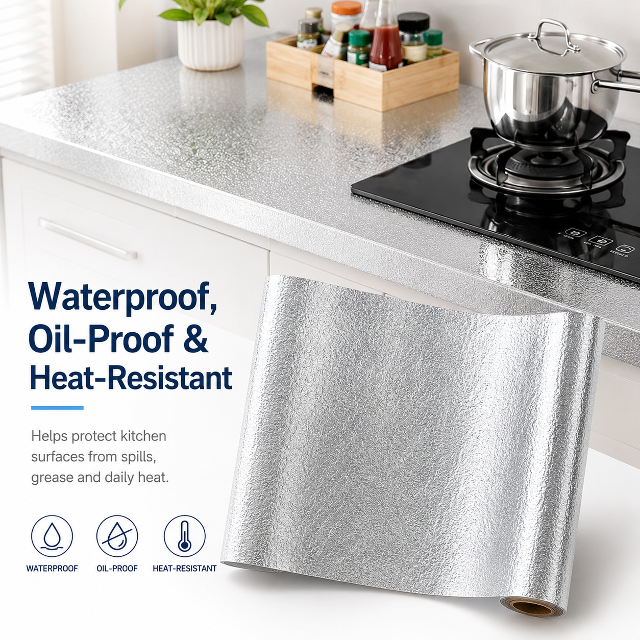 👉 Claim Your 50% Off Now🔥Upgrade Your Kitchen - Oil-Proof Aluminum Kitchen Protector 💧 thumbnail 4