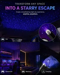 ✨ Mini LED Galaxy Star Projector — USB Car Roof Night Light for Car, Room & Ceiling Decor thumbnail 4