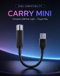✨ Mini LED Galaxy Star Projector — USB Car Roof Night Light for Car, Room & Ceiling Decor thumbnail 5