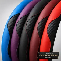 🖤 Luxury Carbon Fiber Steering Wheel Cover — Sleek PU Leather Grip for a Sporty Premium Drive thumbnail 3