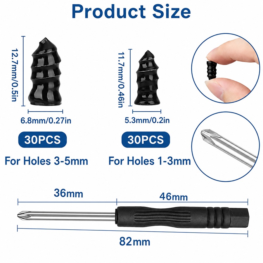 🔥 Last Day 50% OFF🔩 60PCS Self-Sealing Tire Repair Rubber Nails Kit with 2 Sizes thumbnail 2