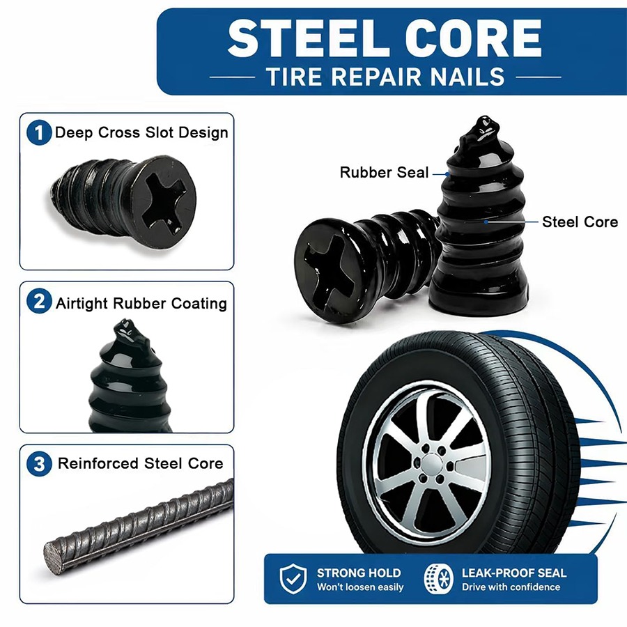 🔥 Last Day 50% OFF🔩 60PCS Self-Sealing Tire Repair Rubber Nails Kit with 2 Sizes thumbnail 9