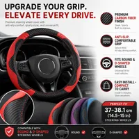 🖤 Luxury Carbon Fiber Steering Wheel Cover — Sleek PU Leather Grip for a Sporty Premium Drive thumbnail 1